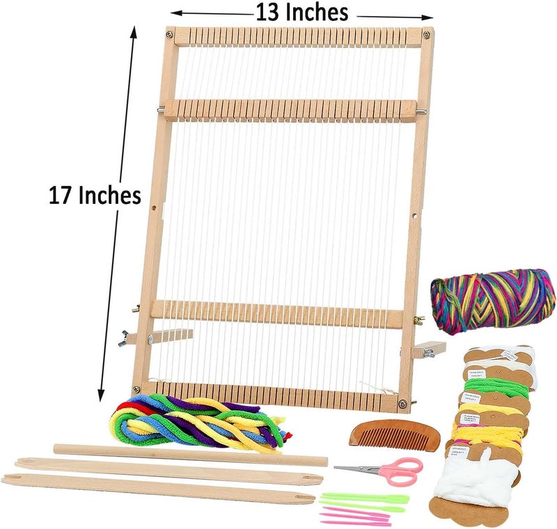 Parrovel Weaving Loom for Beginners Adults/Kids and 1 Set of Weaving Works Complete Yarn Kit with Detailed Friendly Instructions, Parents and Children in The Holiday Experience Weaving Brings Fun_Apple Bag - Image 2
